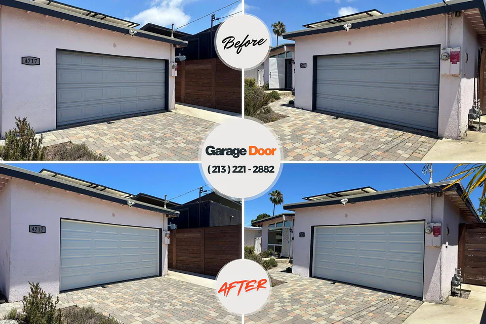 Before and after: garage door repair Lakes of the North, MI